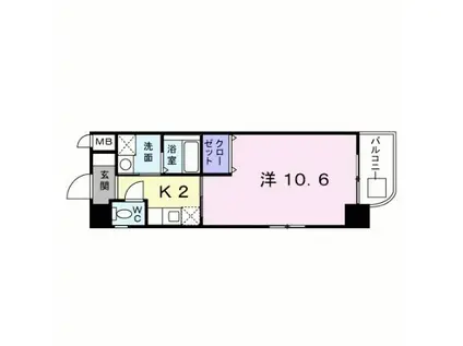セトル.イン鳳(1K/6階)の間取り写真
