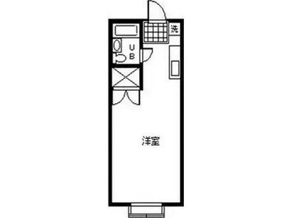 コーポリバー(1K/2階)の間取り写真