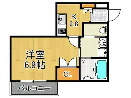 FELICIA・K(1K/3階)の間取り写真