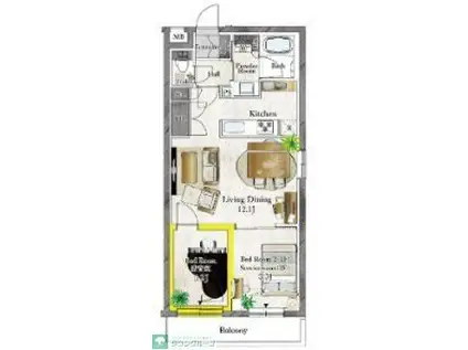 プラネソシエプラス桜台(1SLDK/2階)の間取り写真