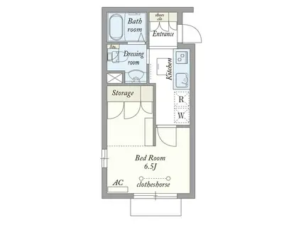 ジェネシス中村橋(1K/1階)の間取り写真
