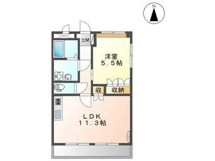 ルナ・エスペランサI(1LDK/3階)の間取り写真