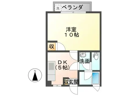 丸山ビル(1DK/1階)の間取り写真