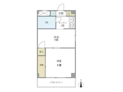 サンモール鈴木(2K/5階)の間取り写真