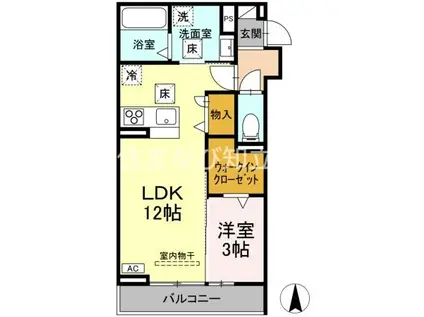 ソル・クラ―ト(1LDK/1階)の間取り写真