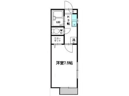 パークハウス東大井(1K/2階)の間取り写真