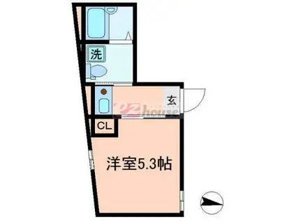 京王線 代田橋駅 徒歩2分 3階建 築10年(1K/2階)の間取り写真