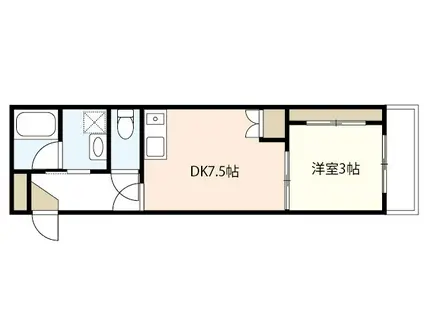 アレグリア広島駅東(1DK/1階)の間取り写真