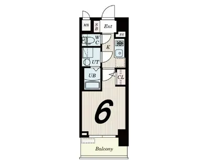 エスリードレジデンス大阪グランノースII(1K/8階)の間取り写真