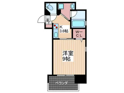 ルービンス宇品海岸(1K/10階)の間取り写真