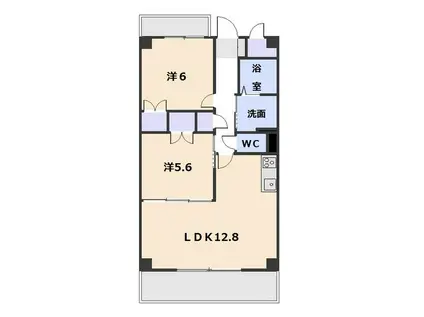 ヒルサイドガーデン(2LDK/3階)の間取り写真