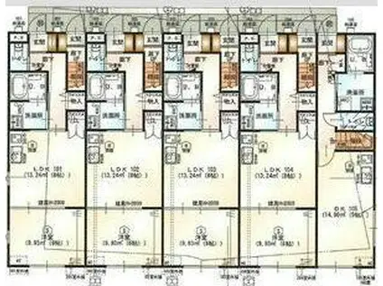 GRANDSOLEIL福沢町(1LDK/1階)の間取り写真
