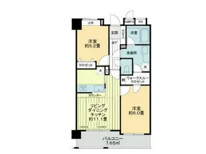 ライオンズマンション渋谷道玄坂(2LDK/11階)の間取り写真