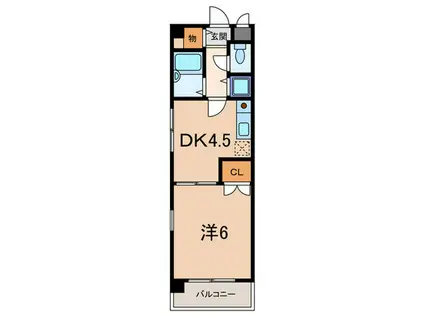 ジュネス本山(1DK/2階)の間取り写真