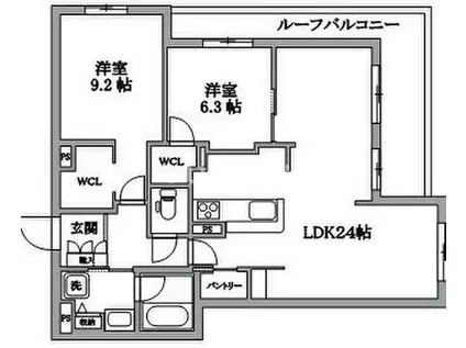 GRAN STRADAグランストラーダ(2LDK/4階)の間取り写真