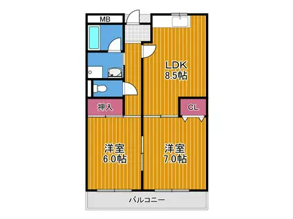 ステーションK2(2LDK/3階)の間取り写真