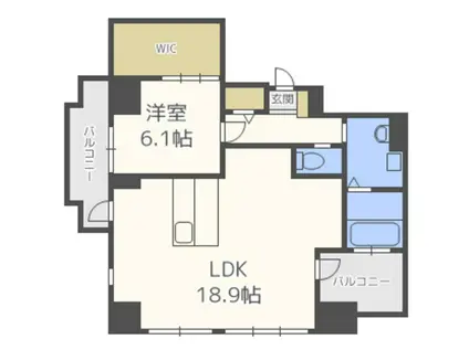 ザ クロスメント(1LDK/12階)の間取り写真