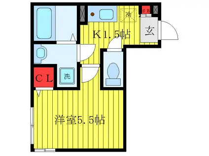 エクセル ハイム シンコー(1K/1階)の間取り写真