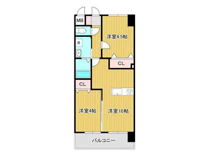 メディプラカーサ(2LDK/9階)の間取り写真