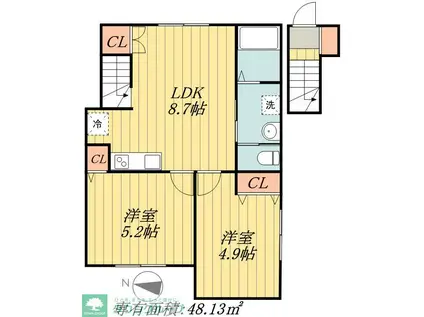 ウィンレックス北小岩(2LDK/3階)の間取り写真