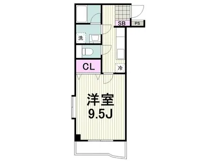 パレノール城山(1K/6階)の間取り写真