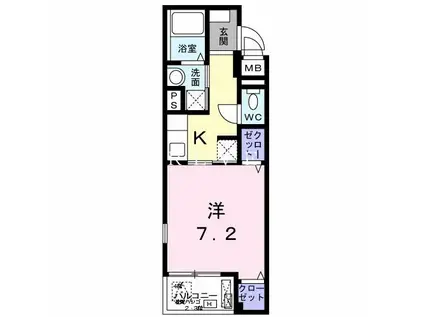 カーサ カメリア(1K/4階)の間取り写真