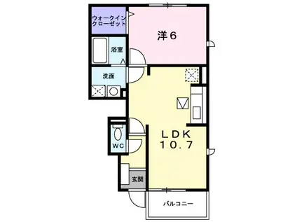 シャルマン T.S(1LDK/1階)の間取り写真