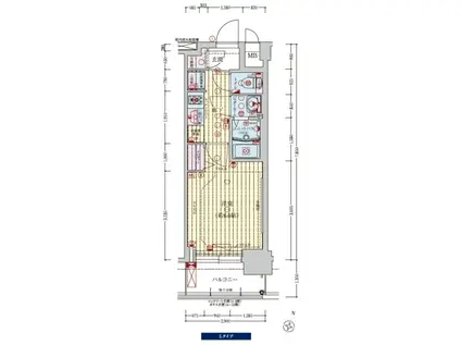 プレサンス新大阪イオリア(1K/7階)の間取り写真