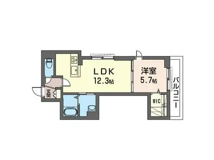 相鉄本線 海老名駅 徒歩18分 3階建 築7年(1LDK/2階)の間取り写真