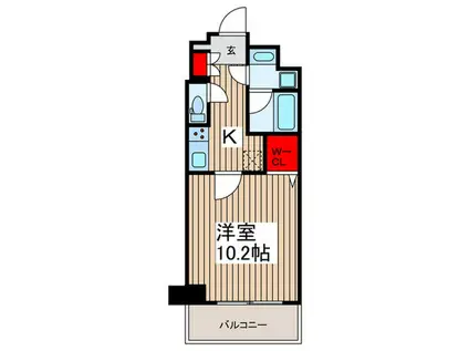 クレシェンテ月島(1K/7階)の間取り写真