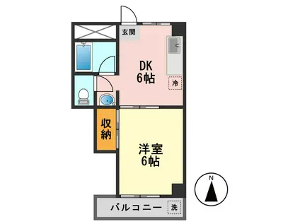 プラザショウキ I(1DK/1階)の間取り写真