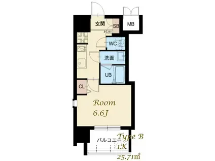 スプランディッド大山(1K/12階)の間取り写真