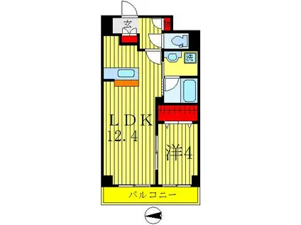 パークスクエア常盤平(1LDK/3階)の間取り写真