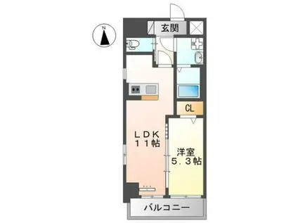 グランエッセ(1LDK/9階)の間取り写真