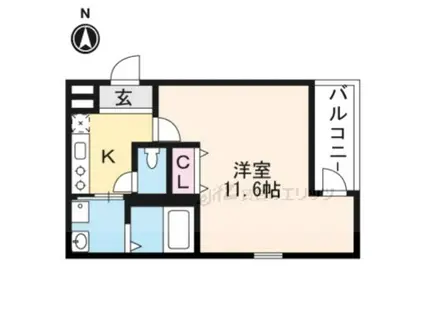 フジパレス茨木桜通(1K/3階)の間取り写真