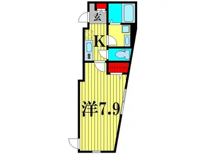グランシャレー堀切I(1K/1階)の間取り写真