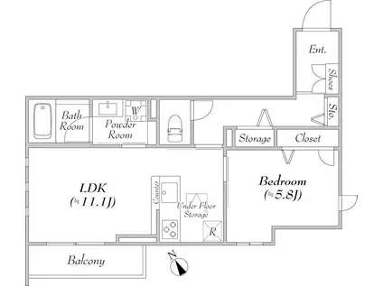 チェレステ江古田(1LDK/1階)の間取り写真