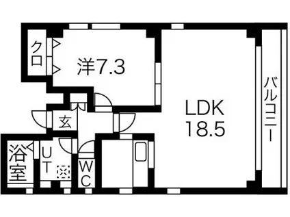 YSパレス谷町(1LDK/11階)の間取り写真