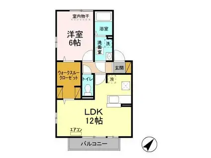 メゾン・フローラ(1LDK/1階)の間取り写真