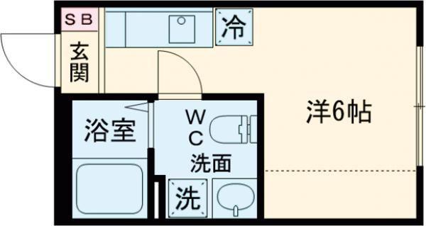 COLLINA向洋中町(ワンルーム/2階)の間取り写真