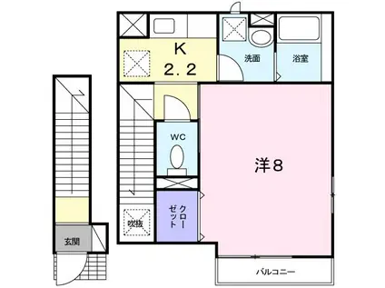リーフパーク宮前(1K/2階)の間取り写真