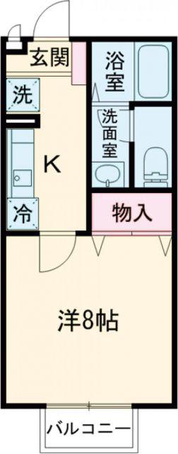 ヴェルメゾンA(1K/1階)の間取り写真