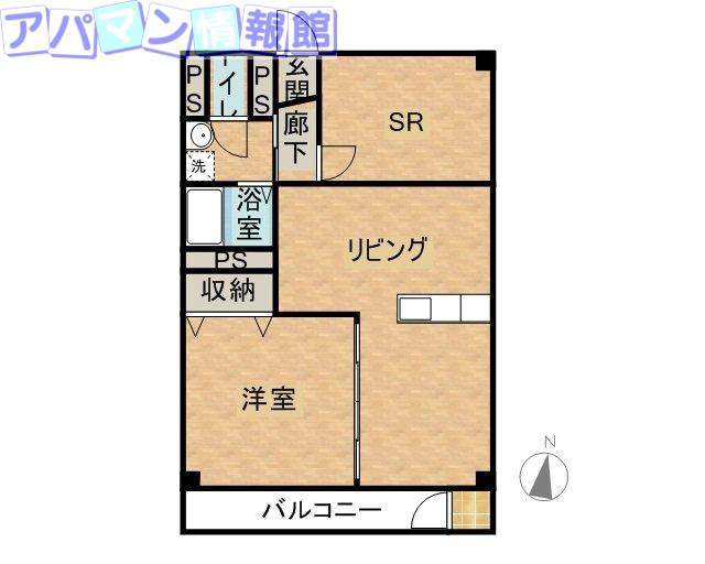 第2湖南グリーンハイツ(2SLDK/4階)の間取り写真