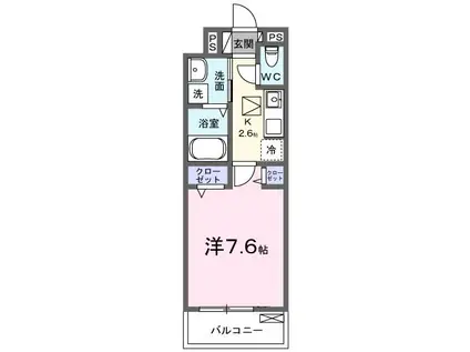プルミエ ショコラ(1K/1階)の間取り写真