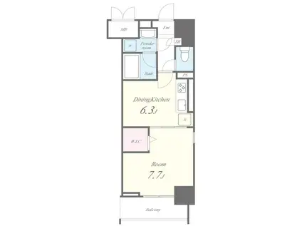 メイボートレス(1DK/8階)の間取り写真