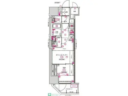 CREST TAPP名古屋山王(1DK/9階)の間取り写真
