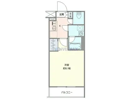 アイルグランデ川口(1K/3階)の間取り写真