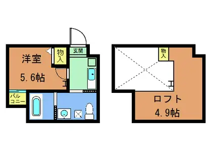 ロフティ四条大宮(1K/1階)の間取り写真