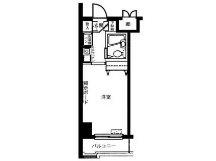 アバクス立川(ワンルーム/10階)の間取り写真