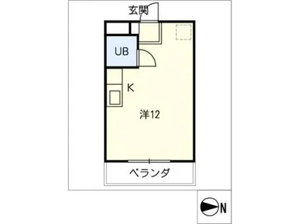 エンジライフ源(ワンルーム/1階)の間取り写真